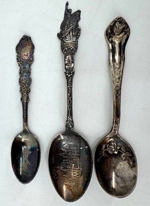lot 234 image: Three Antique Spoons with Ornate Handles - Collectible Flatware