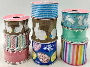 lot 62 image: New - Decorative Ribbon Spools - 9 Assorted Patterns & Colors
