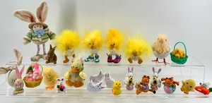 lot 86 image: Assorted Easter Bunny & Chick Figures - Cute Spring Decorative Toys