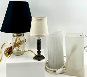 lot 108 image: Table Lamps including Mason Jar (Lot of 4)