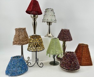 lot 122 image: Beaded Lampshades & Stands - Assorted Colors & Styles