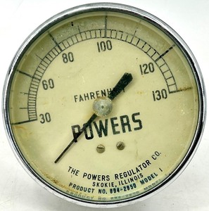 lot 138 image: The Powers Regulator Co. Model I Gauge - Fahrenheit Dial