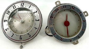 lot 145 image: 1937 Oldsmobile Clock & 1940s Pontiac Oldsmobile Clock - 5 Dial Dash Clocks