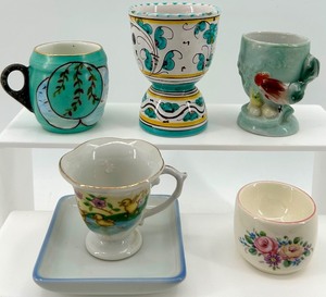 lot 266 image: Vintage Goebel W Germany Teacup & Egg Cups Assortment (Lot of 6)