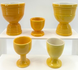 lot 273 image: Egg Cups - Yellow Ceramic - Made in Japan (Lot of 5)