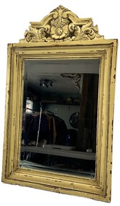 Ornate Crest Gold Mirror - 20 in W x 4 in D x 33 in H - Made in Indonesia