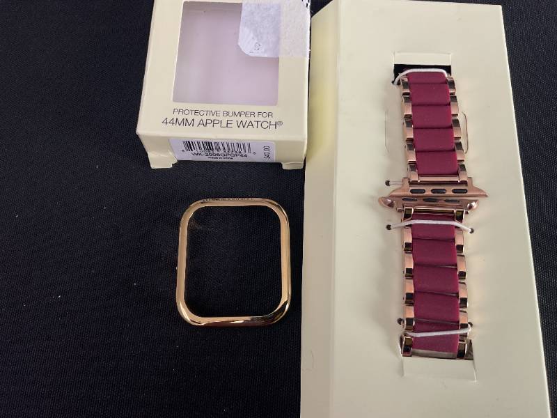 lot 123 image: Anne Klein Silicone Fashion Bracelet for Apple Watch Fits Mosts Wrists & Anne Klien 44mm Apple Watch Bumper