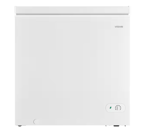 lot 23 image: Vissani 7.0 cu. ft. Manual Defrost Chest Freezer with LED Light in White Model # HMCF7W5 (Transit Damage, See Photos)