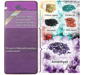 lot 29 image: PHYMAT Far Infrared Amethyst Heating Pad (67x27)- 5 Color Gemstone Crystal Heating Pad - Infrared Mat Full Body- Bio Amethyst Mat with Auto Shut Off - Overheat Protection,Smart Control