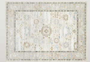 lot 39 image: HOMCOM Machine Washable Area Rug, 1120x96  Indoor Boho Rug, Non-Slip, Low Pile for Living Room, Bedroom, Dining Room, Kitchen, Home Office, Distressed Carpet for High Traffic Areas, Brown Blue (Used)