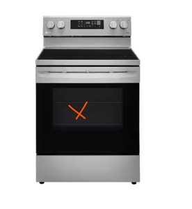 lot 59 image: LG 30 in. 6.3 cu. ft. Smart Wi-Fi Enabled Fan Convection Electric Range Oven with AirFry and EasyClean in. Stainless Steel Model # LREL6323S SKU # 1005567098 (Transit Damage Front Glass Broken)