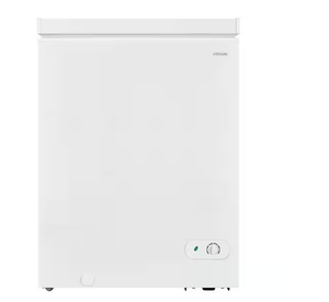 lot 60 image: Vissani 5.0 cu. ft. Manual Defrost Chest Freezer with LED Light in White Model # HMCF5W5 (Transit Damage, SEE PHOTOS)