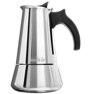 lot 205 image: The London Sip Stovetop Espresso Maker, Silver, 6-Cup