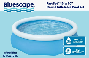 lot 320 image: Bluescape Fast Set 10� x 30� Round Inflatable Soft Sided Above Ground Pool (Missing Filer Pump & Cartridge)