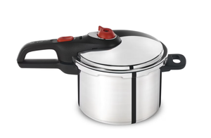 lot 302 image: T-fal Initiatives Secure Aluminum Cookware, Pressure Cooker, 6 Quart, Silver