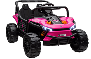 lot 22 image: Qaba 12V Kids UTV, Battery Powered Ride on Truck, 3.7 MPH Off-Road Electric Car with Remote Control, 4-Wheel Suspension, LED Headlights, 3 Speeds, Horn & Music, for Boys and Girls, Pink
