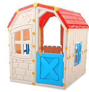 lot 126 image: Costway Kids Outdoor Playhouse with Openable Windows and Door for Indoor Room