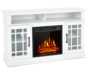 lot 128 image: Costway 48 Inch Fireplace TV Stand with 18 Inch Fireplace Insert  for TVs up to 55 Inch