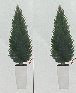 lot 132 image: Artifical Plants With Pots Set Of 2