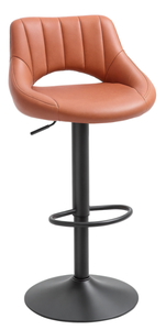 lot 322 image: HOMCOM Bar Stool Swivel Bar Height Barstools Chair with Adjustable Height, Round Heavy Metal Base & Footrest, Brown