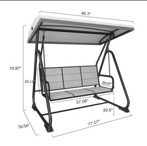 lot 76 image: East Oak 3-Person Outdoor Patio Swing Chair