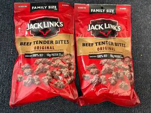 lot 221 image: 2 Family Sized Bags Of Jack Links Beef Tender Bites