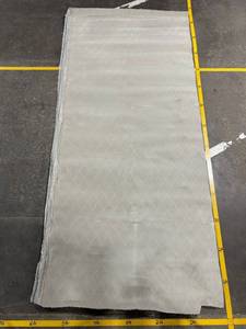 lot 4 image: Light Gray Diamond Pattern Area Rug - Bound Edges, Used