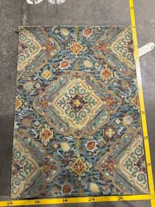 lot 8 image: Threshold 5x7 ft Multi-Color Persian Medallion Area Rug
