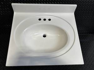 lot 35 image: WoodCrafters Laguna 25 x 22 Blanco Bathroom Sink