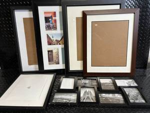 lot 46 image: Cityscape Photo Collage Frames - Black Wood Frames Wall Art Set
