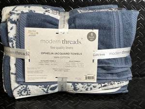 lot 70 image: Modern Threads Ophelia Jacquard Towels 6-Piece Set - 100% Cotton