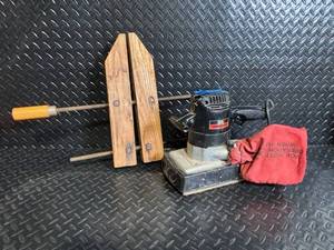 lot 96 image: Craftsman Router with Wood Edge-Guide Jig & Clamps - Vintage Sears