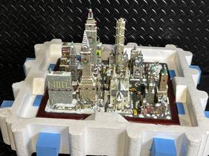 lot 108 image: Miniature Snowy City Diorama with Skyscrapers, Cars & Christmas Details