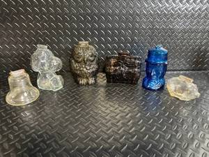 lot 109 image: Owl Jar & Assorted Antique Glass Bottles & Jars (Lot of 6)