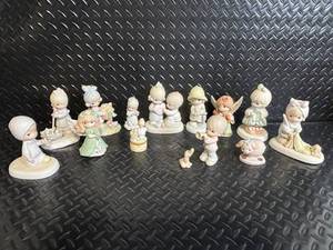 lot 140 image: Precious Moments Angel & Baby Figurines Collection - Pastel Ceramic Set