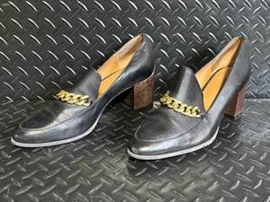 lot 155 image: Calvin Klein Finney Leather Loafers - Black, Chain Detail, US 9.5  EU 40