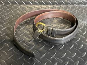 lot 160 image: Coach Belt - Genuine Leather, Brass Hardware, Size 34, Black & Brown Two-Tone