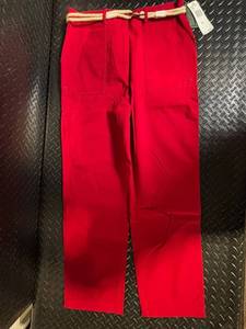 lot 164 image: Lauren Ralph Lauren Red 100% Cotton Pants - Size 12 with Rope Belt