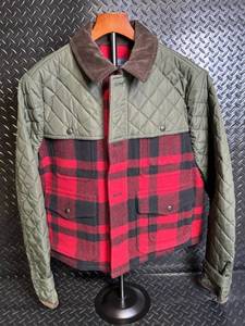 lot 187 image: Polo Ralph Lauren Quilted Jacket Olive Green and Red Buffalo Plaid Panel - Size 14