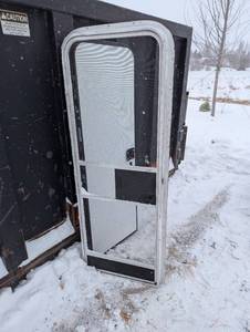 lot 19 image: 72 in x 29-in winterized door for trailer or camper with screen door and lock no key