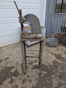 lot 32 image: Famco # 2 Arbor press, Two ton blacksmith knife maker machinist tool - With Stand
