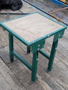 lot 109 image: Adjustable Metal Table Ready to Work