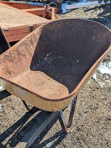 lot 126 image: Metal Wheelbarrow - with Wood handles