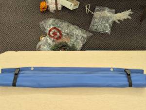 lot 11 image: Drop Down Window Security Screen - Blue