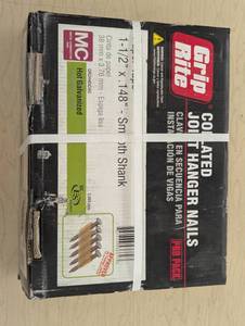 lot 6 image: Grip Rite 1-12 x .148, 33 Degree Paper Tape, Round Head Joist Hanger Nails, Hot Galvanized, Smooth Shank, (3,000Carton)