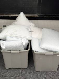 lot 49 image: Two Large Bins Of Sealy Pillows - Out of Package