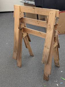 lot 62 image: 3 Wooden Saw horses