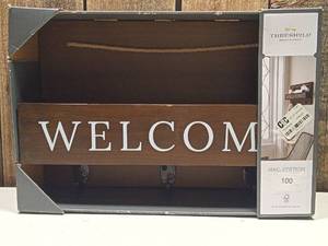 lot 100 image: 15 x 10 Wood Welcome Mail Station - Threshold