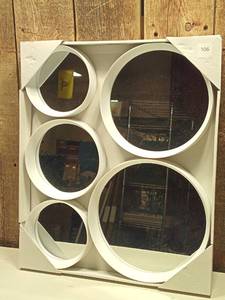 lot 106 image: White Wall Mirrors 5pc