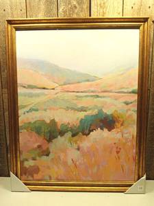 lot 55 image: 24x30 Colorful Landscape Canvas Board Framed Art - Threshold